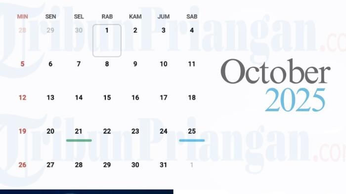 Kapan Tanggal Merah Oktober 2025? Ini Sisa Libur Nasional dan Cuti Bersama Menurut SKB 3 Menteri